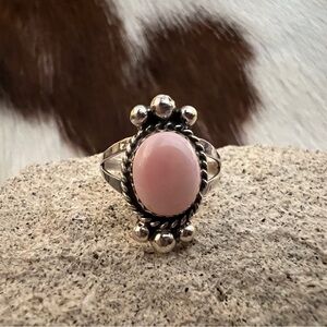 ❤️ Native American Robinson Martinez Queen Pink Conch Sterling Ring Size 6